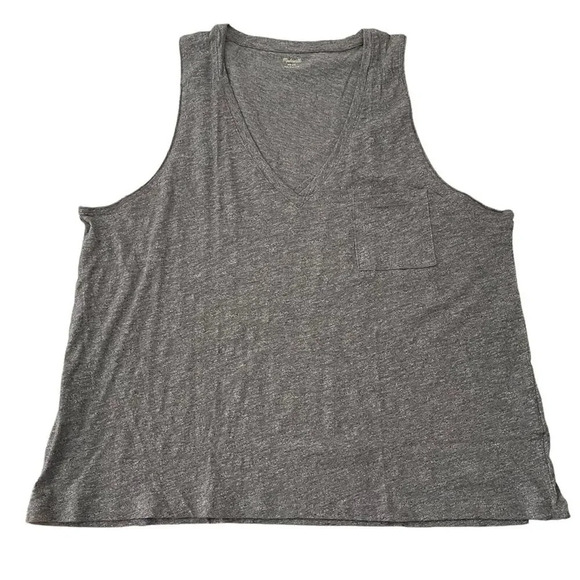 NEW Madewell Whisper Cotton Pocket Tank Top Size 2X Gray NWT - Picture 1 of 5